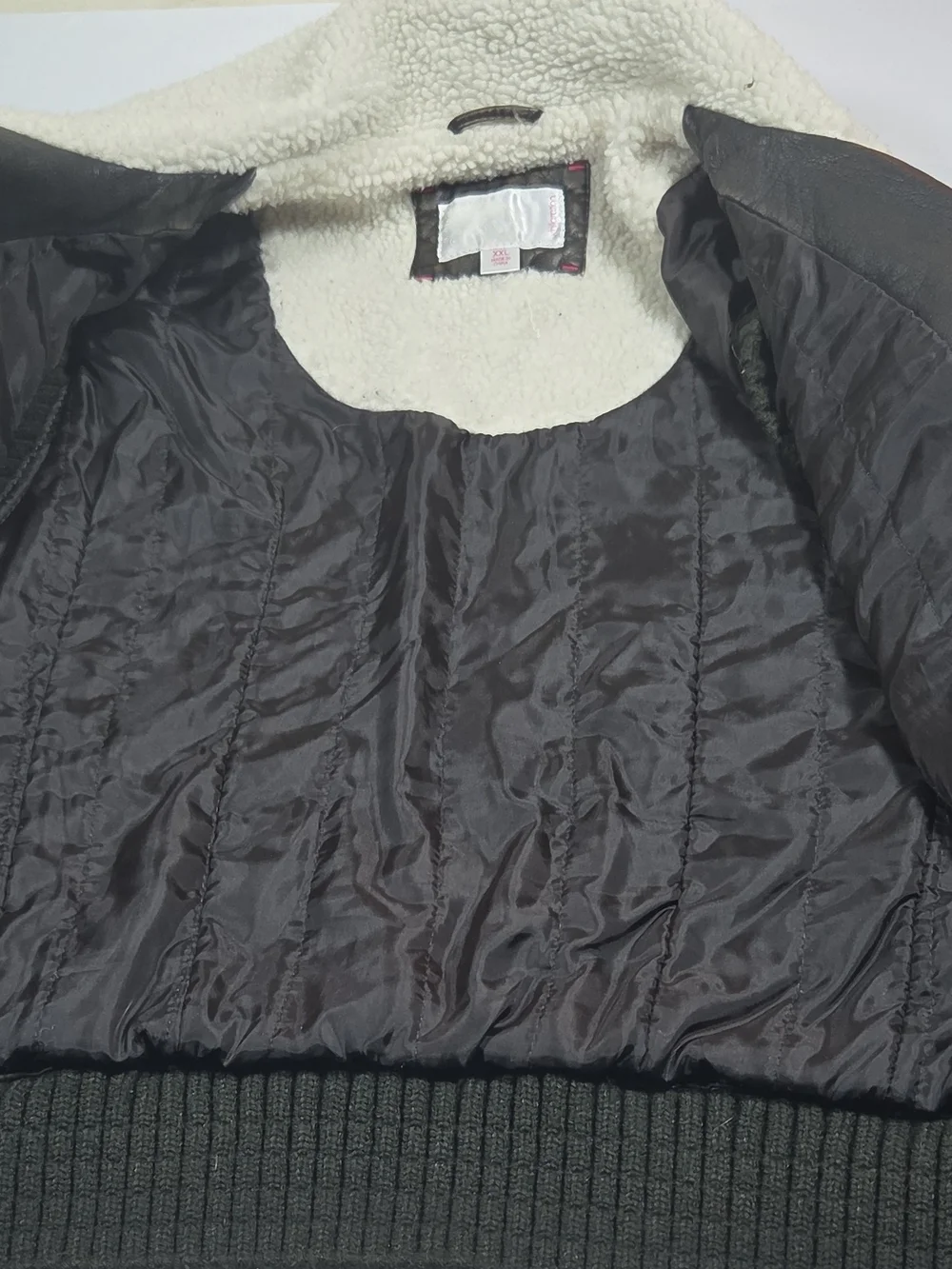Rockabilly BikerCore 90's Dark Brown Faux Leather Vest with Sherpa Collar XXL